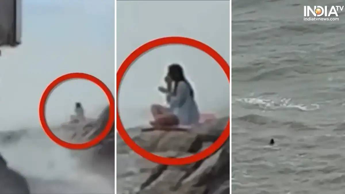 24 साल की एक्ट्रेस को बहा ले गई समंदर की लहरें, चट्टान पर कर रही थी योगा, मौत का खौफनाक वीडियो वायरल